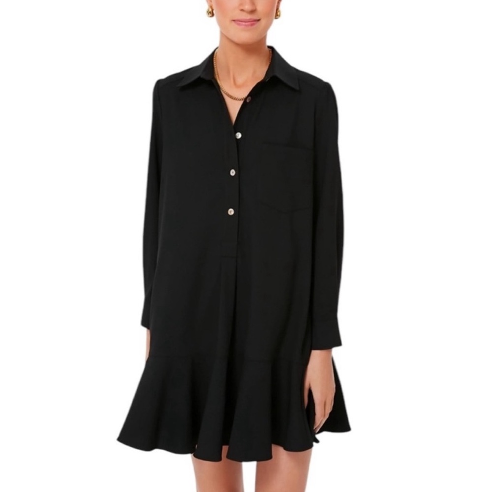 Tuckernuck Black Long-Sleeve Shirt Mini Dress xxxl